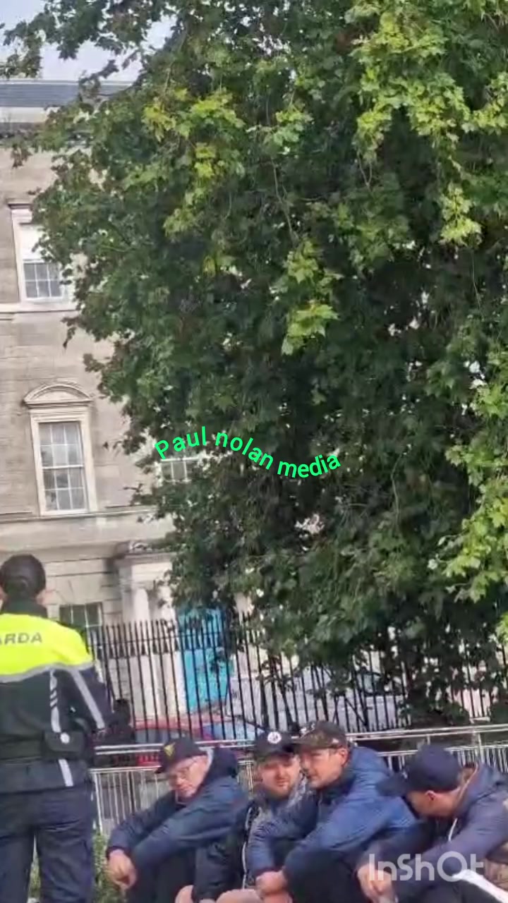 Suspects detained on a Dublin roadside as a Garda stands nearby