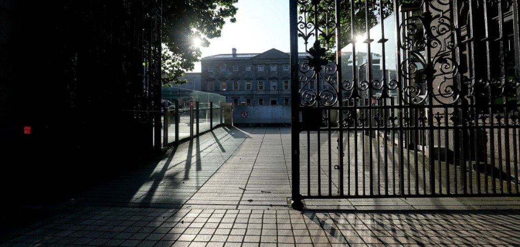 Leinster House behind iron gates