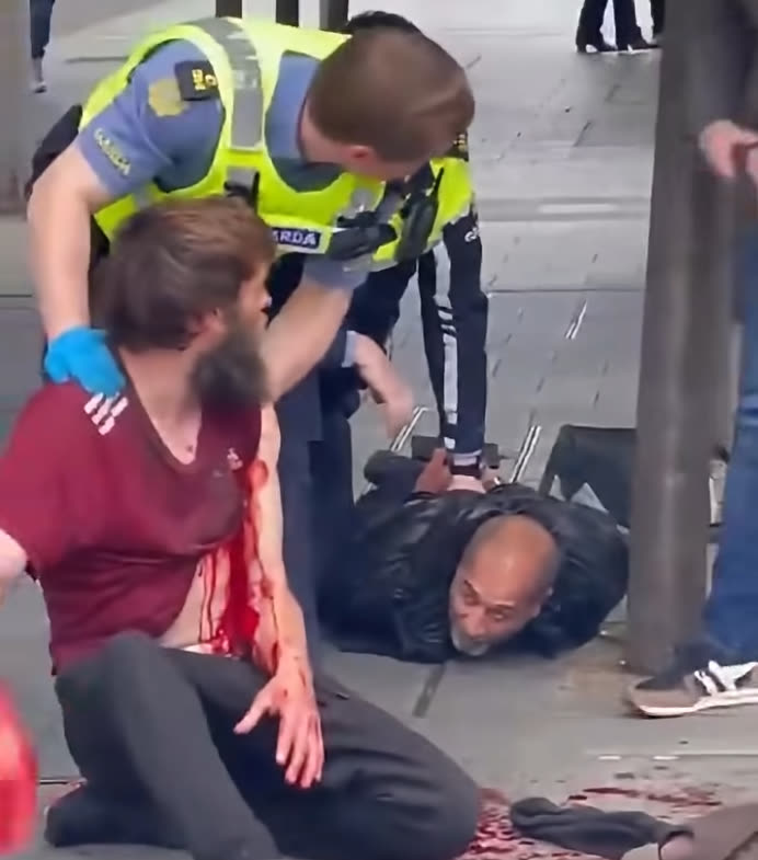Aftermath of a daylight attack on O'Connell Street