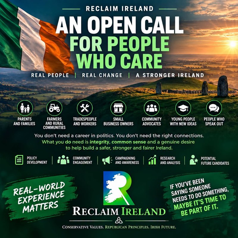 Reclaim Ireland: An Open Call for people who care